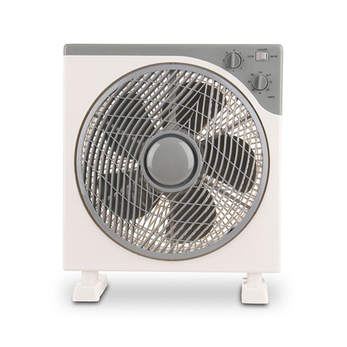 30cm Rotating Grill Box Fan 3 Speed/Timer/Power Button/White/Grey